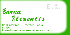 barna klementis business card